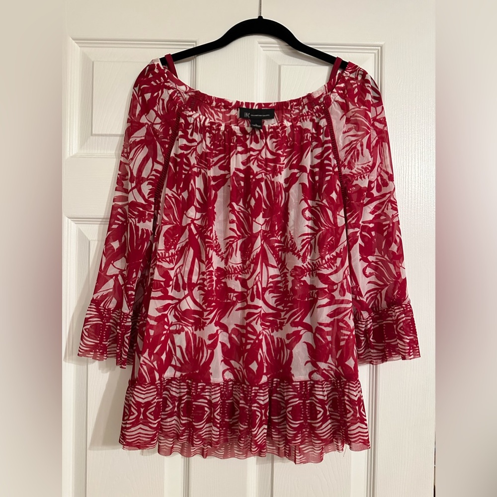 Women’s red/white blouse with camisole